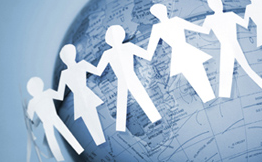 Paper Cut-Outs Around Globe