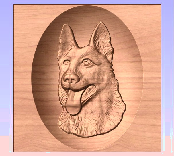 M3961 - Carved Redwood German Shepherd