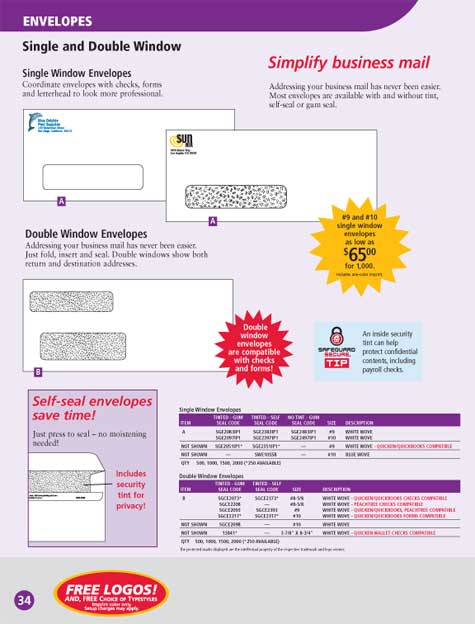 Single &amp; Double Window Envelopes