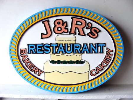 Q25619 - Bakery , Cakery, and Restaurant Carved Wooden Sign