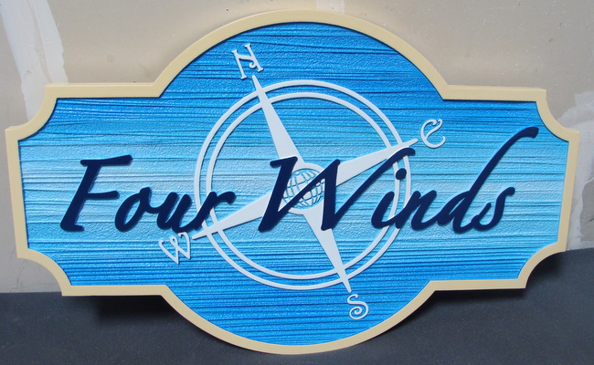 L21002 - Four Winds Seashore Vacation Home Sign