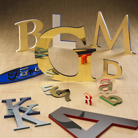 M8102 - Metal Laminate Stand-Off Letters
