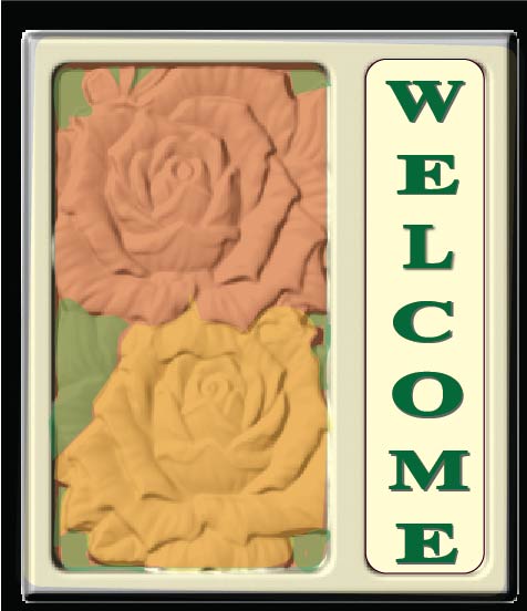 I18195 - Carved 3D Welcome Residence Sign with Roses