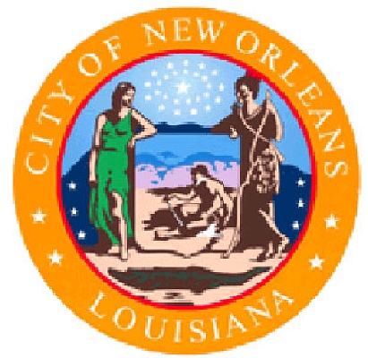 X33100 - Carved Wooden Wall Plaque of the Seal of the City of New Orleans