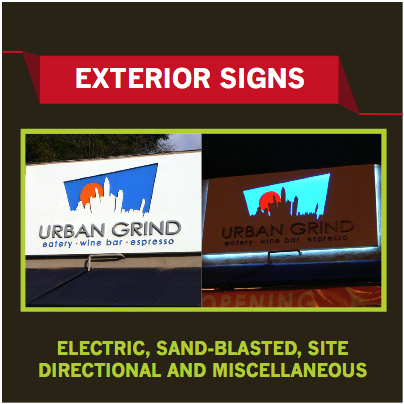 Click Here for Electric, Sand Blasted, Site and Directional Signs