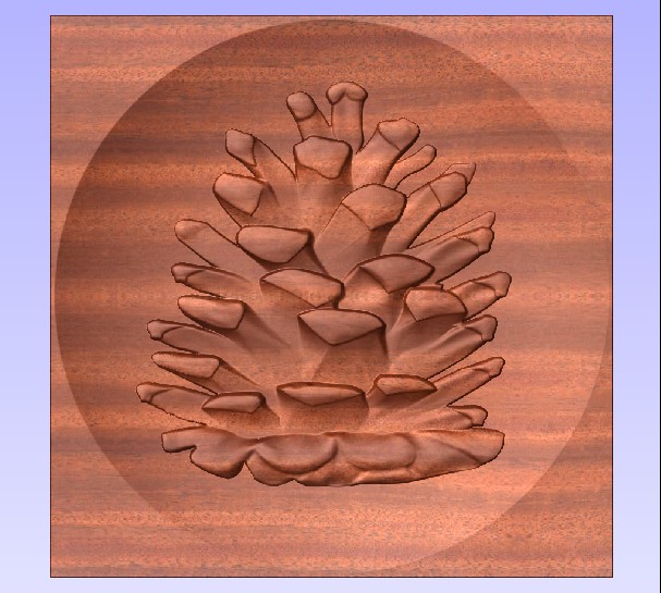 M3965 - Carved Stained Redwood Pinecone