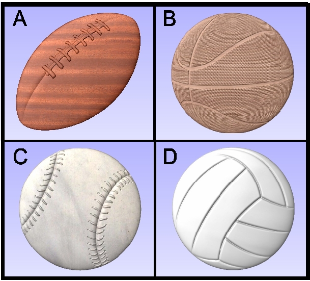 U30908 - Carved Sports Balls