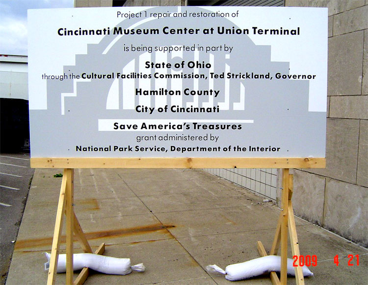 Cincinnati Museum Center Construction Sign
