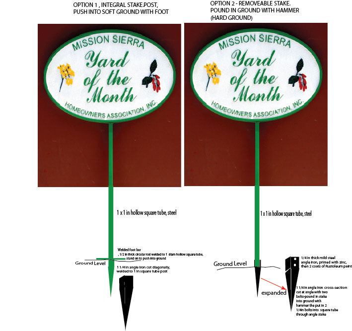 KA20965 - Yard of Month Sign with Wrought Iron Removeable Post & Ground Stake