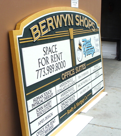 S28015- Shopping Center Directory Wooden Sign (Side View) 