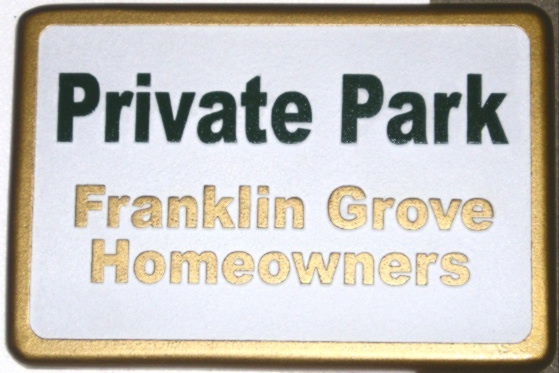 M1591 - Private Park Sign for Homeowners Association (HOA)