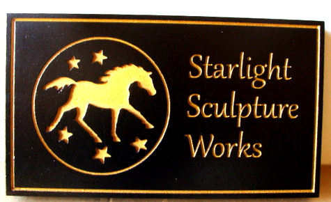 P25253 - Engraved Wood Sign with Horse in Profile
