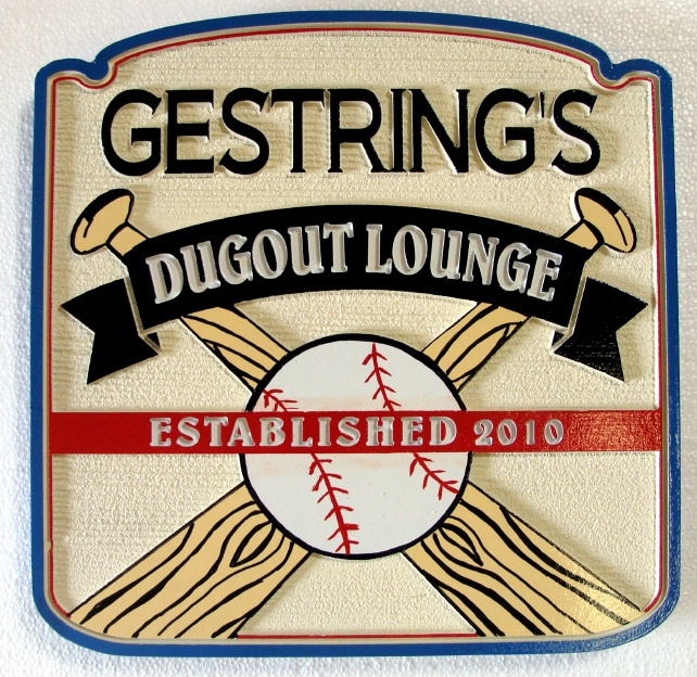 Y27320 - Carved Baseball Bat &amp;  Ball for Dugout Lounge