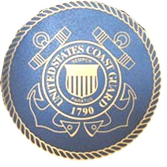 V31910 - Engraved Blue and Gold Coast Guard Seal Plaque