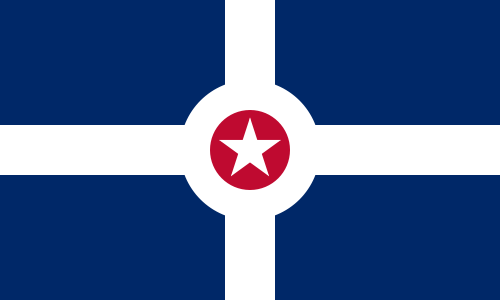 X33082 - Carved Wood Wall Plaque of the Flag of the City of Indianapolis, Indiana