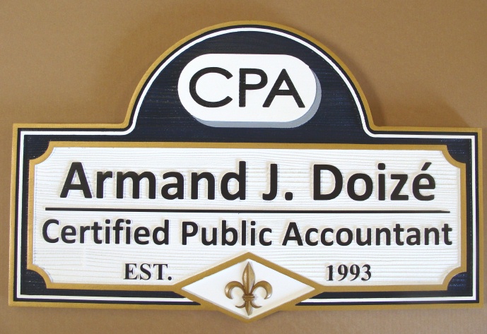 C12001 - Carved CPA Sign, HDU