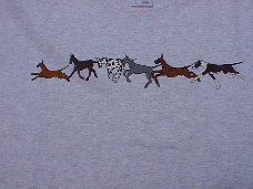 Six color great dane T-shirt in ash gray