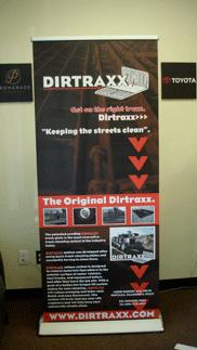 Dirt Trax Banner and Banner Stand