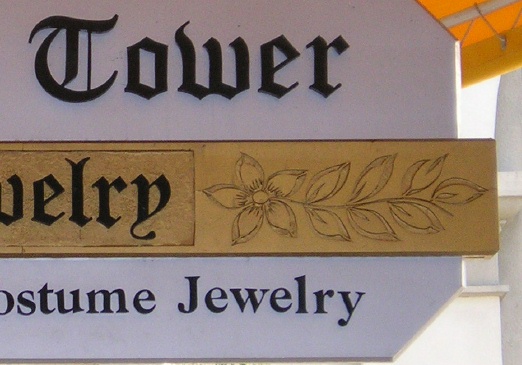 M8209-Cutout Old English letters, Gold-Leaf gilding, Incised Low-Relief Carved Art 