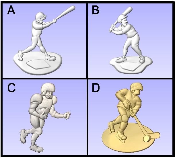 U30906 - Carved Athletic Figures