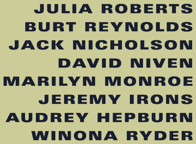 Film Stars Anagram
