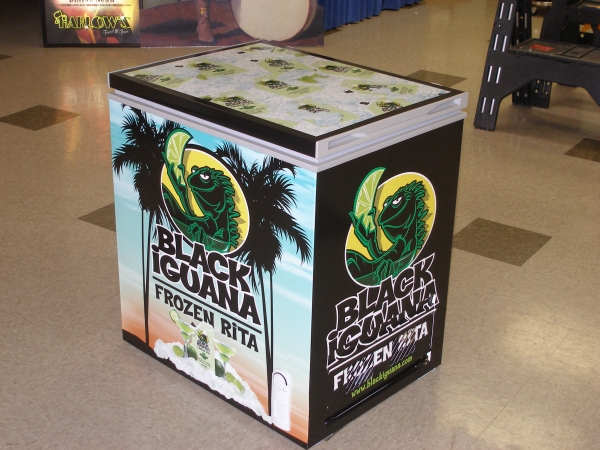 Vinyl Graphics for Black Iquana Point of Purchase Display