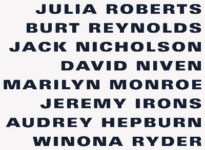 Film Stars Anagram