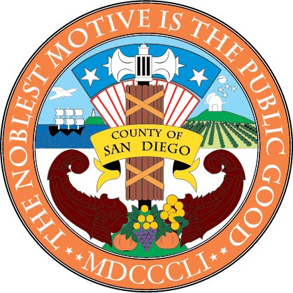X33390 -  Carved Wood Plaque of the Seal for the County of San Diego, California