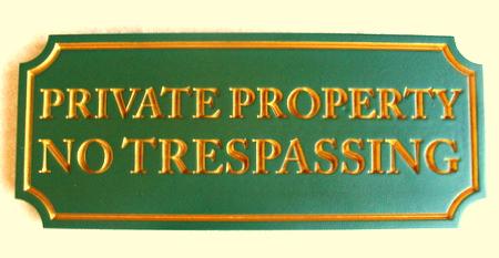 I18550 - Private Property No Trespassing Wooden Sign