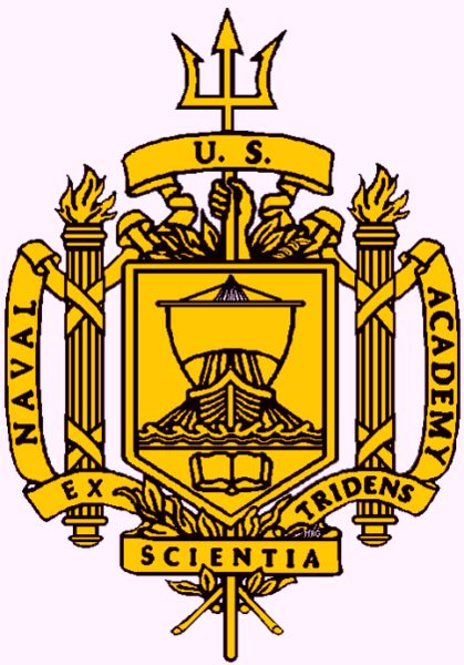 V31388 - US Naval Academy at Annapolis Seal Carved Wood Wall Plaque