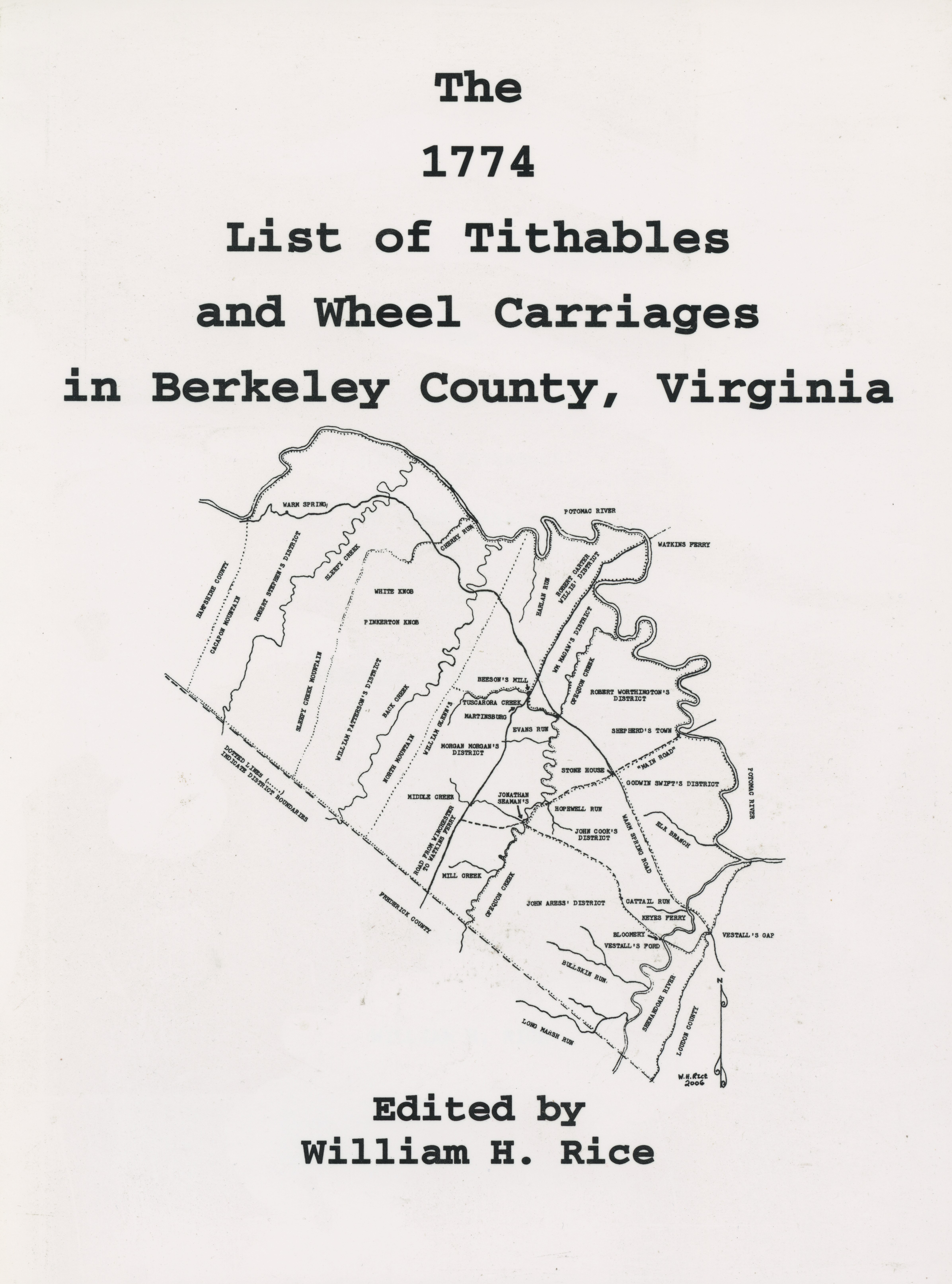 The 1774 List of Tithables and Wheel Carriages in Berkeley County, Virginia