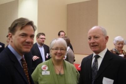 Speaker Adams (right) with constituents