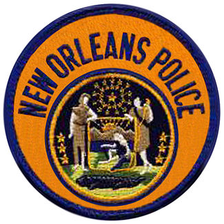 X33435 - Carved Wood Wall Plaque of Shoulder Patch of New Orleans Police Department