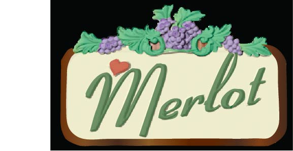 R27121 - Carved Grape Varietal Wine Name  Sign for Wine Shop
