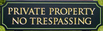 H17119 - Engraved Private Property No Trespassing Sign