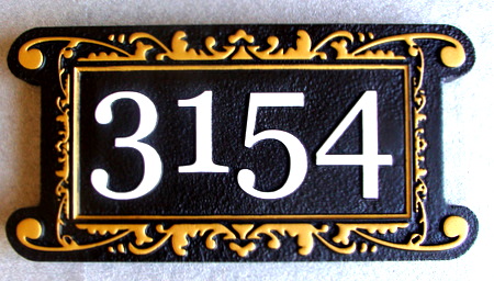 KA20883 - Engraved Carved Wooden Address Number Wall Plaque