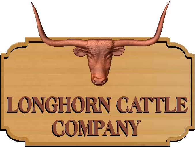 O24023 - Longhorn Cattle Sign Texas