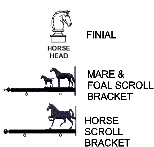 P25330 - Examples of Equestrian Scroll Brackets and Finial