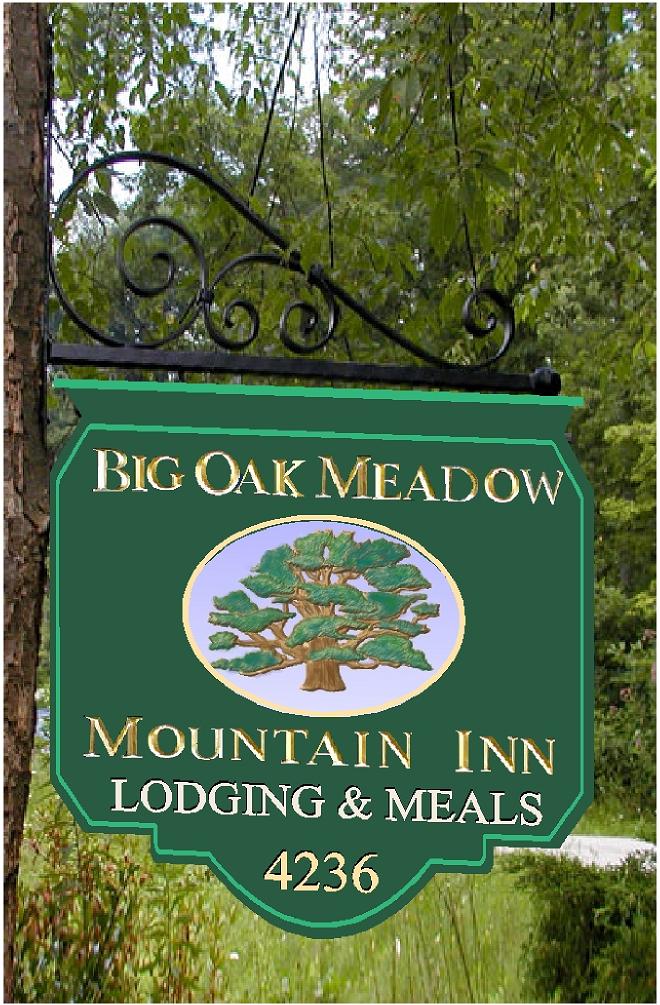 M22027 - Carved Mountain Inn Entrance Sign