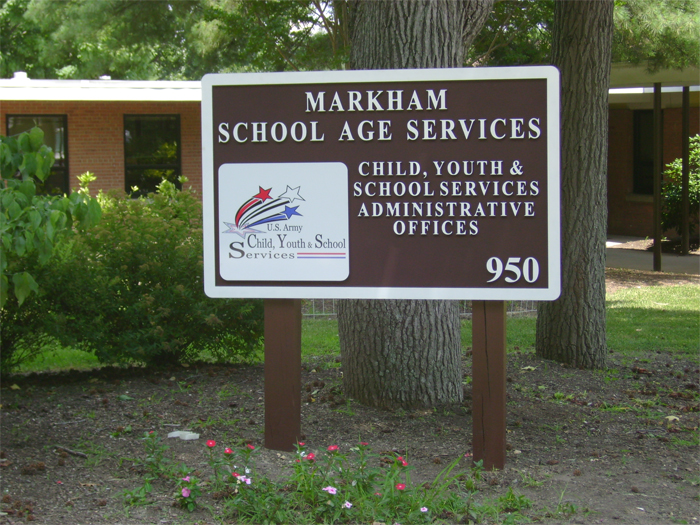 Markham School Sign