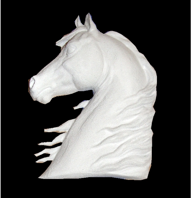 P25825 - 3D Carved Arabian Horse Head Applique
