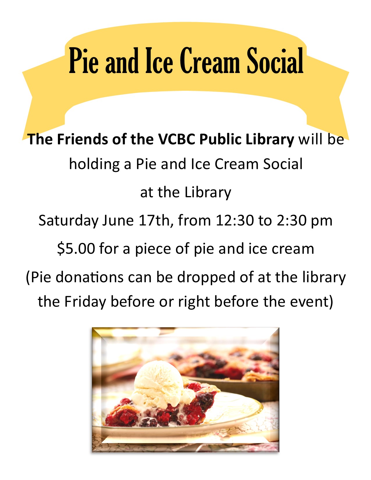 Friends of the Library Pie and Ice Cream Social