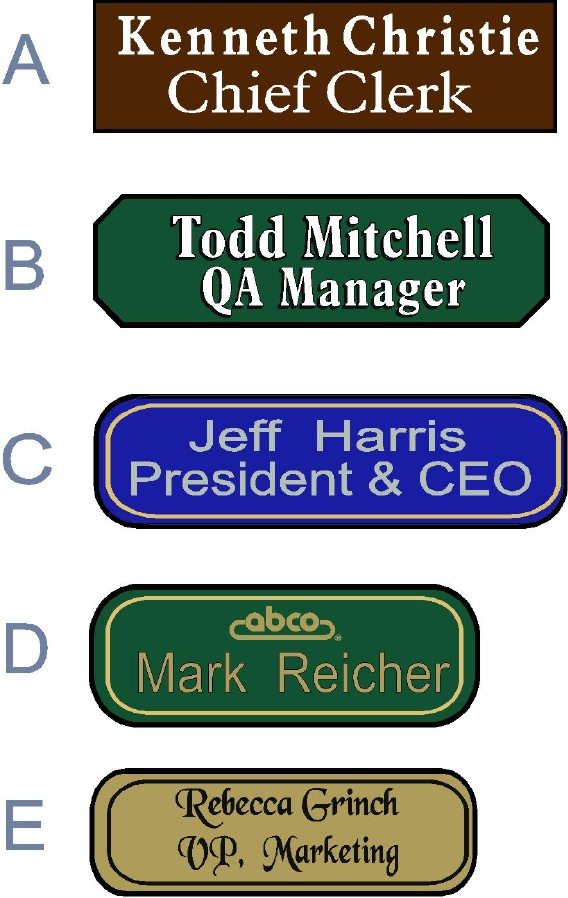 M4801 - HDU Nameplates , $30 Door or Cubicle / $35 Desk (10 in x 3 in),  Quantity Discounts