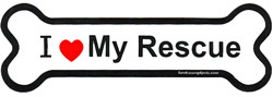 I love my rescue magnet (bone style) - $5.00