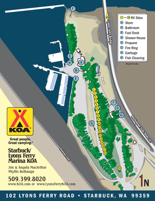 Starbuck/Lyons Ferry Marina Map