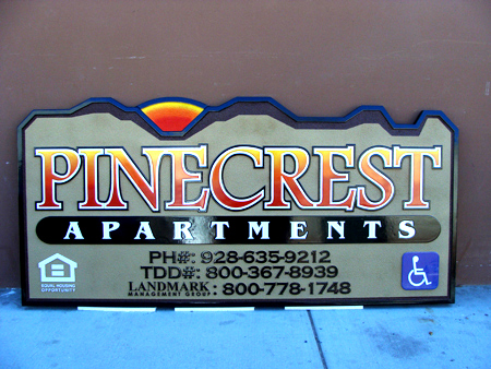 M22200 - Wood Apartment Sign with Mountains and Sunset