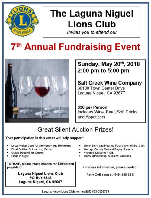 Laguna Niguel Lions Club Fundraiser