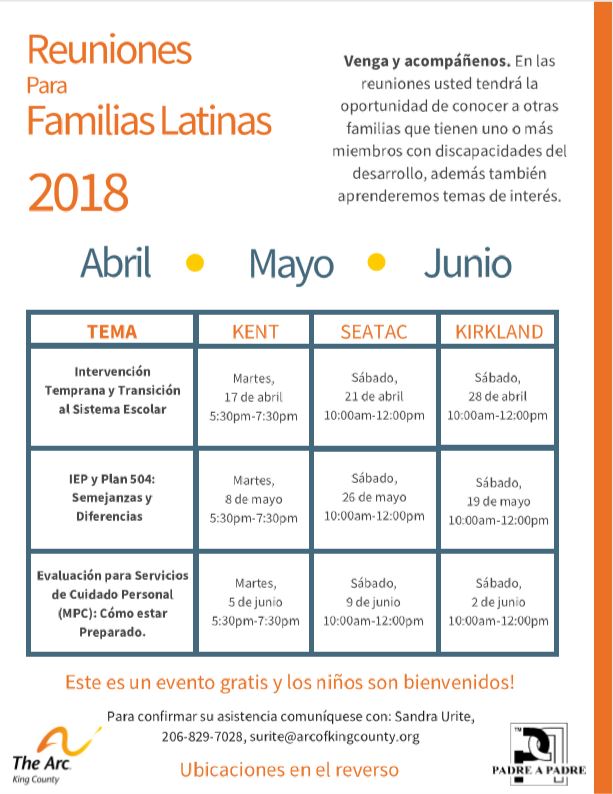 Reuniones Para Familias Latinas - Seatac