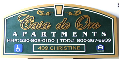 M8016 - Routed and Sandblasted HDU Apartment Entrance Sign