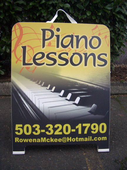 Piano Lessons A-board